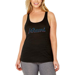 Miami Marlins Soft as a Grape Women's Plus Size Swing for the Fences Racerback Tank Top Sale