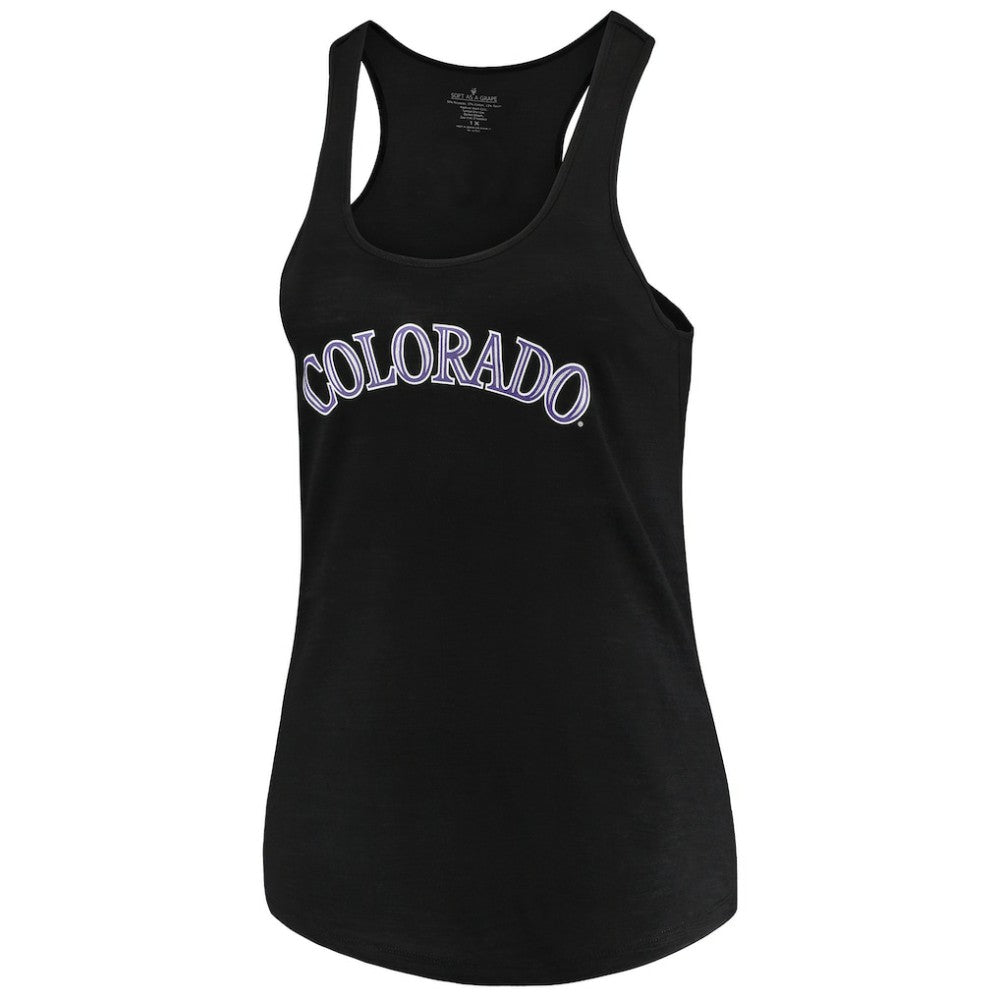 Colorado Rockies Soft as a Grape Women's Plus Size Swing for the Fences Racerback Tank Top Near Me