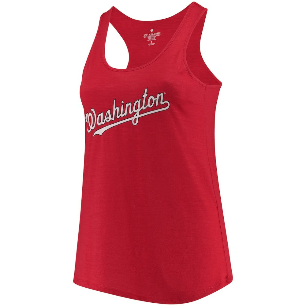 Washington Nationals Soft as a Grape Women's Plus Size Swing for the Fences Racerback Tank Top Online