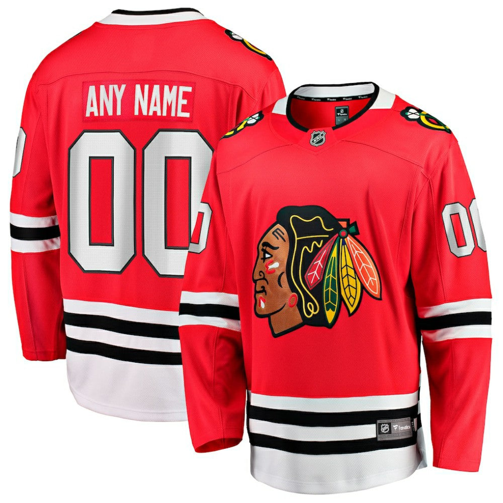 Chicago Blackhawks Fanatics Home Breakaway Custom Jersey - Red | NHL Jerseys