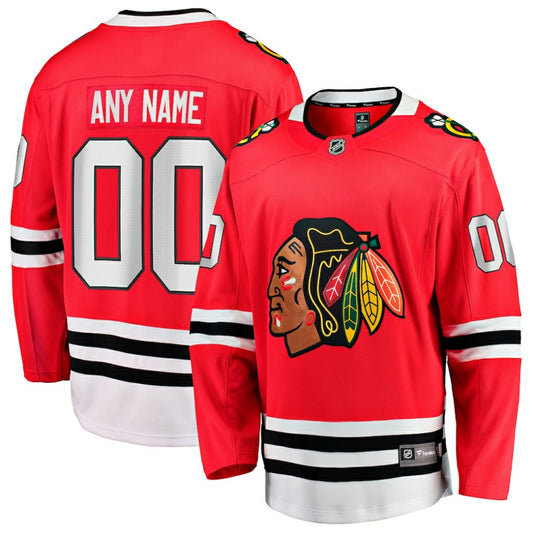 Chicago Blackhawks Fanatics Home Breakaway Custom Jersey - Red | NHL Jerseys