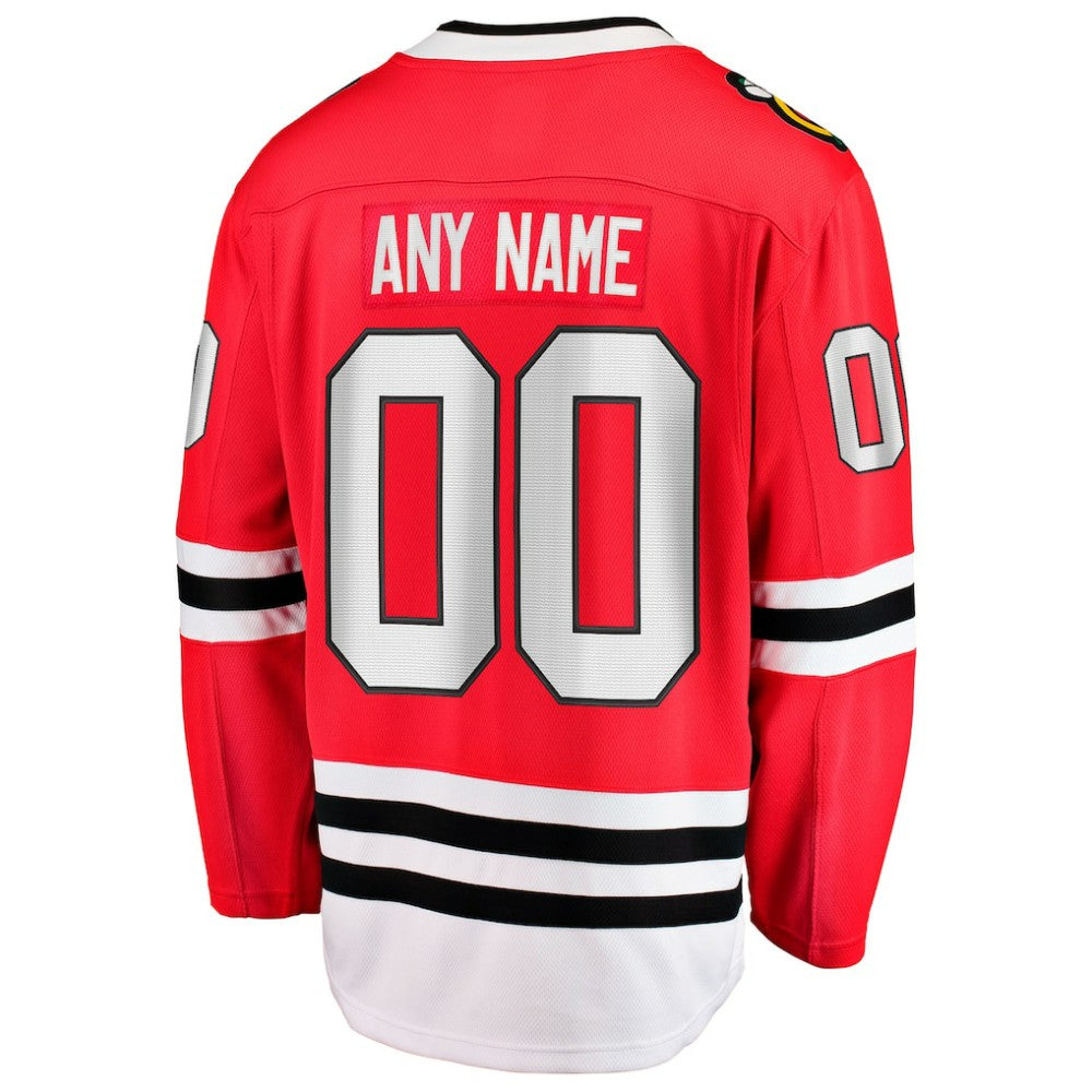 Chicago Blackhawks Fanatics Home Breakaway Custom Jersey - Red | NHL Jerseys