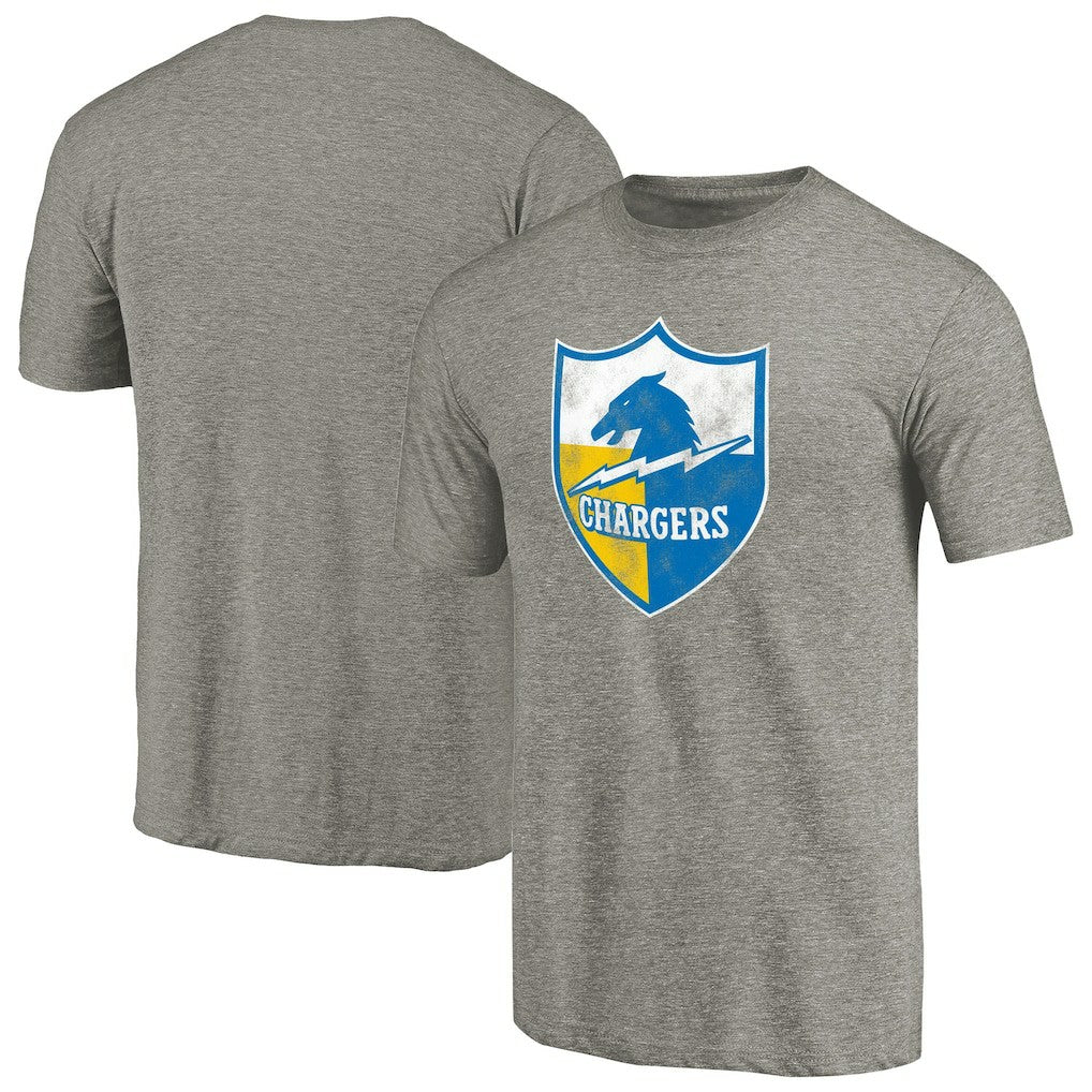 Los Angeles Chargers Throwback Logo Tri-Blend T-Shirt Ash - NFL