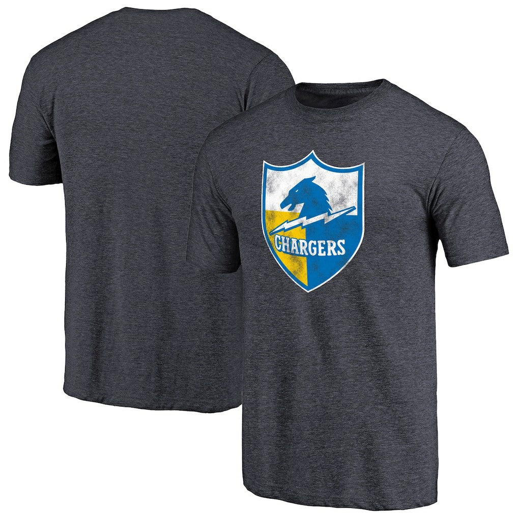 Los Angeles Chargers Throwback Logo Tri-Blend T-Shirt Navy - NFL