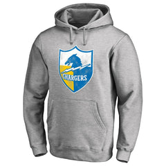 Los Angeles Chargers Throwback Logo Pullover Hoodie Heather Gray - NFL