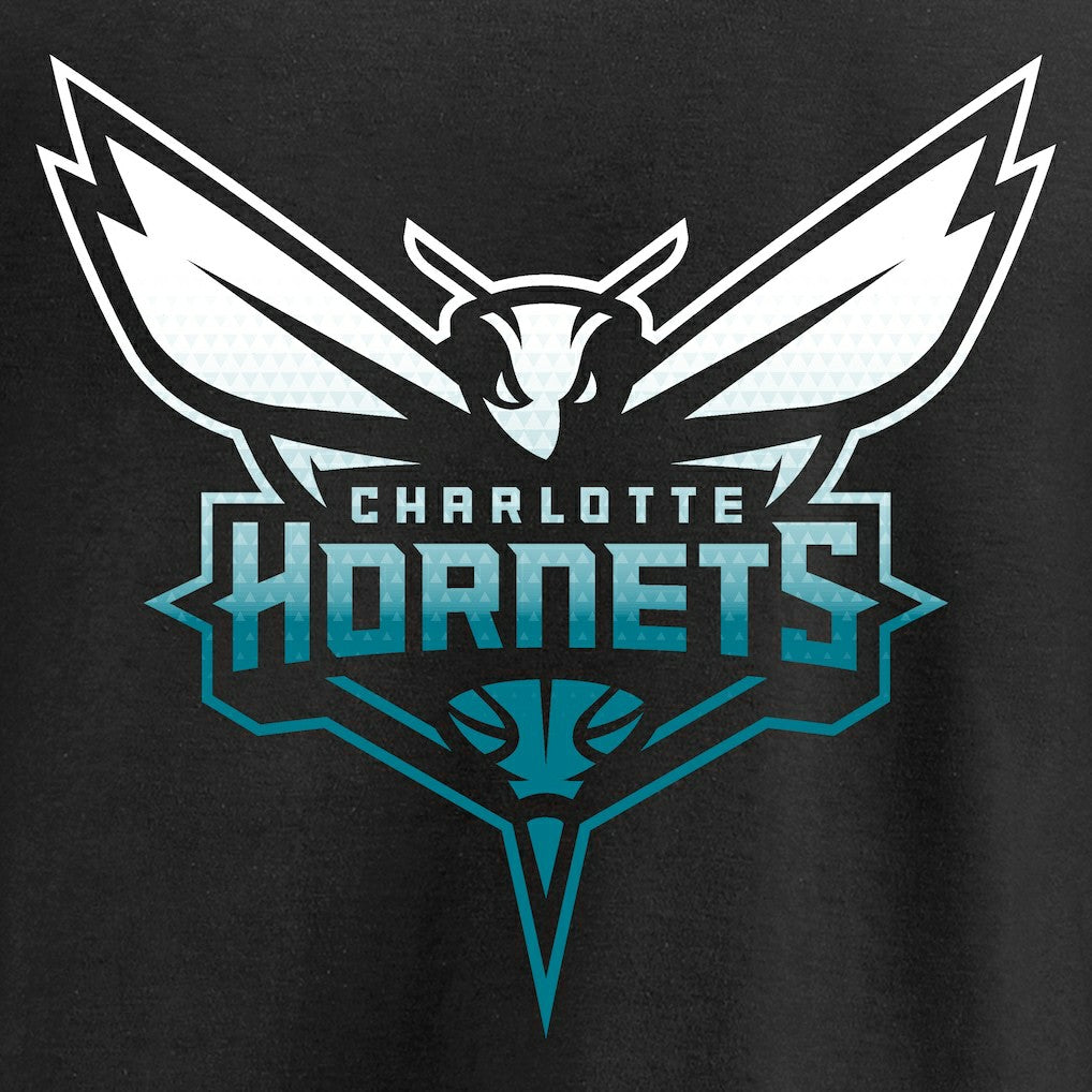 NBA - Charlotte Hornets Gradient Logo Long Sleeve T-Shirt - Black