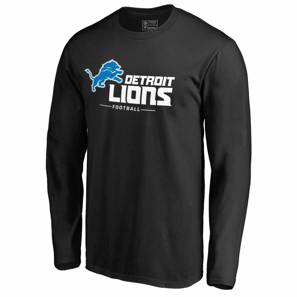 Detroit Lions Team Lockup II Long Sleeve T-Shirt Black - NFL