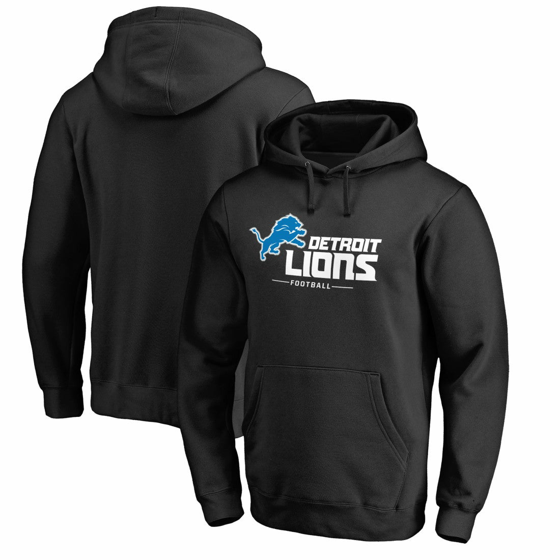 Detroit Lions Lockup Pullover Hoodie Black - NFL