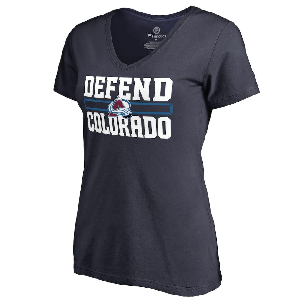 Colorado Avalanche - Women's Hometown Collection Defend V-Neck T-Shirt Navy