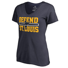 St. Louis Blues - Women's Hometown Collection Defend V-Neck T-Shirt Navy