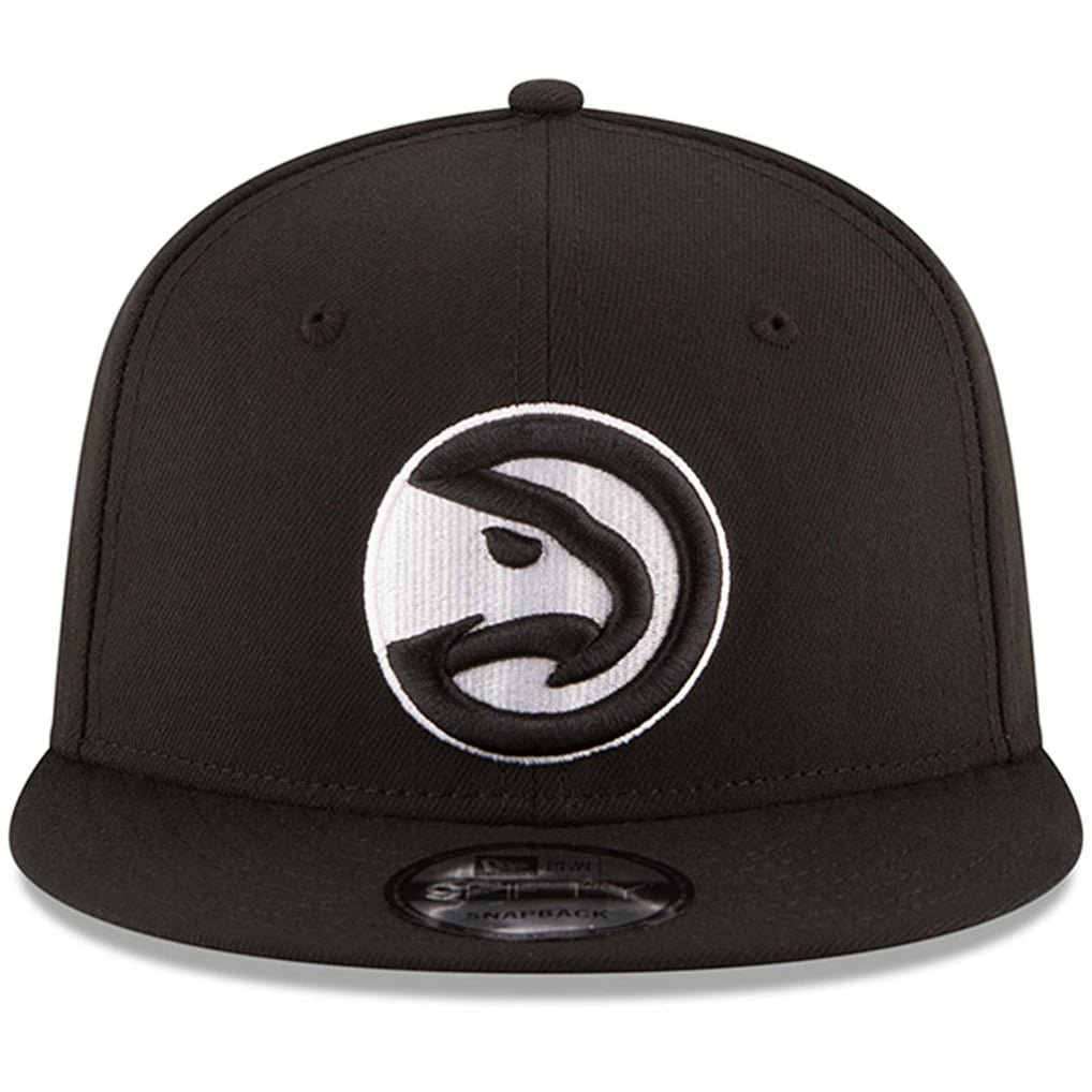 New Era - Atlanta Hawks Black & White Logo 9FIFTY Adjustable Snapback Hat - Black