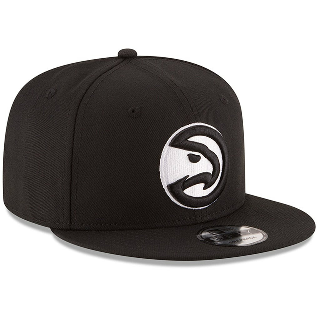 New Era - Atlanta Hawks Black & White Logo 9FIFTY Adjustable Snapback Hat - Black