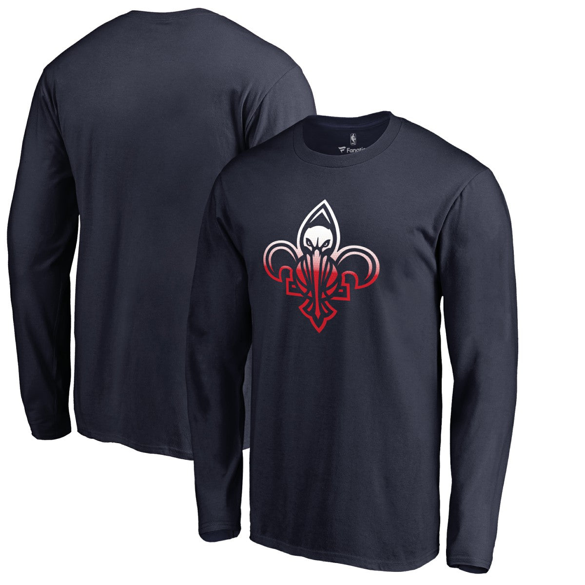 NBA - New Orleans Pelicans Gradient Logo Long Sleeve T-Shirt - Navy
