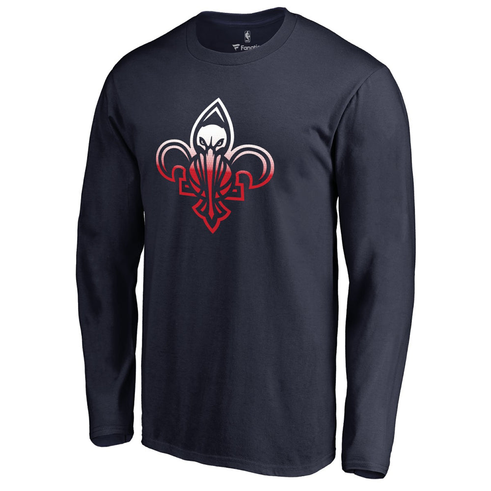 NBA - New Orleans Pelicans Gradient Logo Long Sleeve T-Shirt - Navy