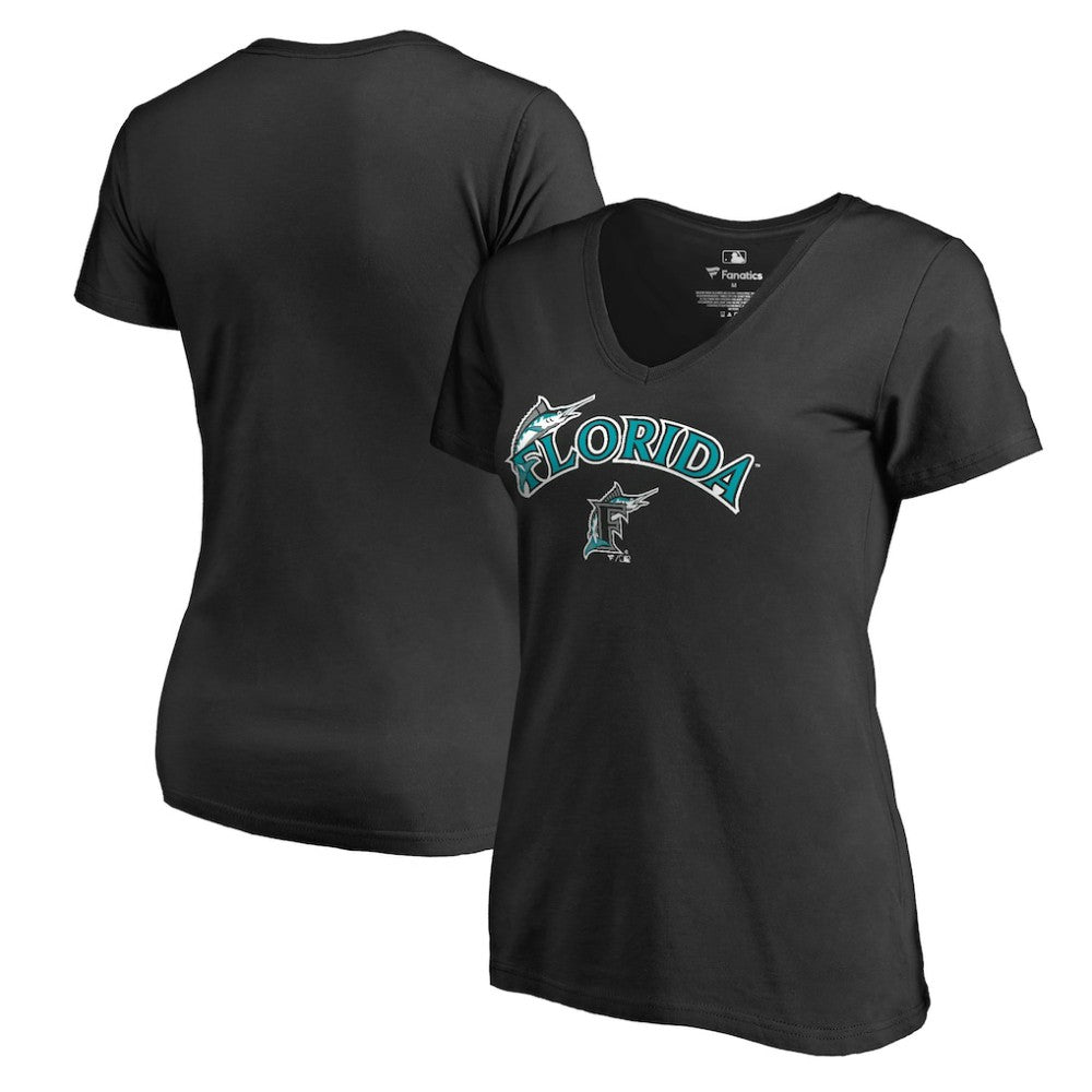Miami Marlins Women's Core Wahconah V-Neck T-Shirt discount