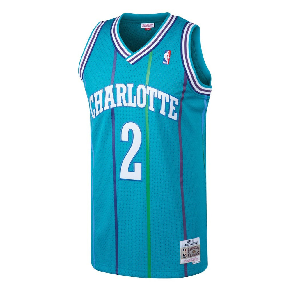 Mitchell & Ness - Larry Johnson Charlotte Hornets 1992/93 Hardwood Classics Swingman Jersey - Teal