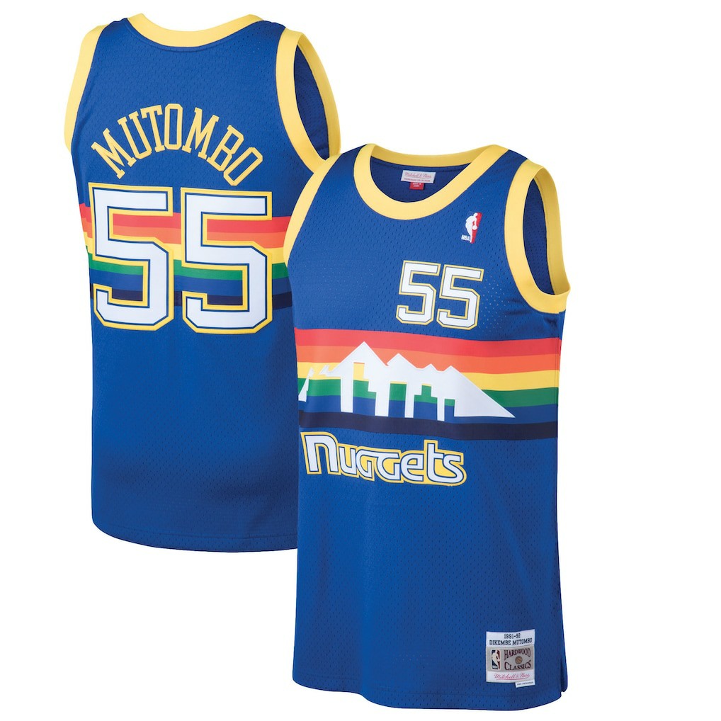 Mitchell & Ness - Dikembe Mutombo Denver Nuggets 1991/92 Hardwood Classics Swingman Jersey - Blue