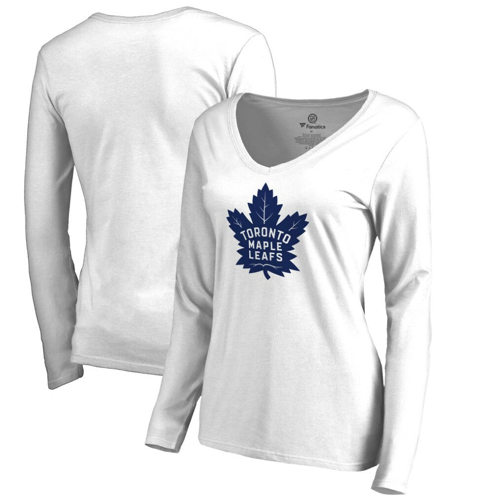 Toronto Maple Leafs - Women's Primary Logo Long Sleeve T-Shirt White