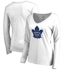 Toronto Maple Leafs - Women's Primary Logo Long Sleeve T-Shirt White