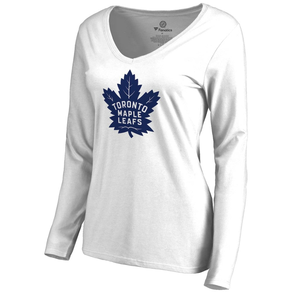 Toronto Maple Leafs - Women's Primary Logo Long Sleeve T-Shirt White