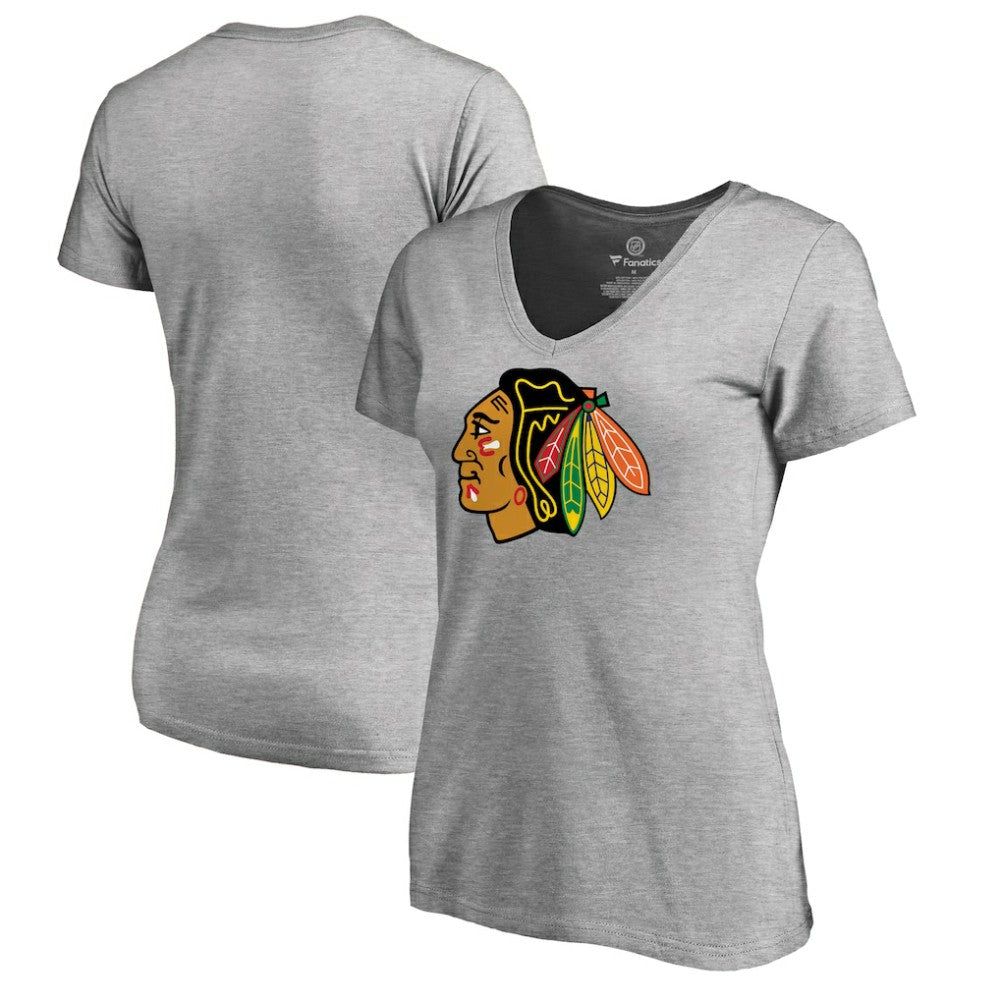 Chicago Blackhawks Women's Primary Logo T-Shirt Ash