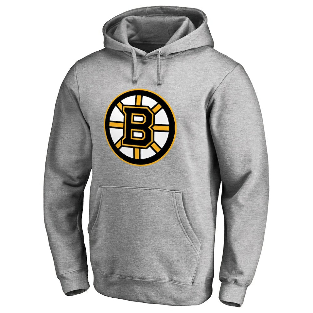 Boston Bruins Primary Logo Pullover Hoodie II Heather Gray