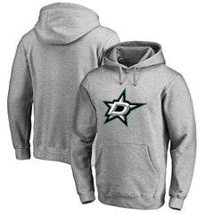 Dallas Stars - Primary Team Logo Fleece Fitted Pullover Hoodie Heather Gray