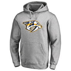 Nashville Predators - Primary Team Logo Fleece Fitted Pullover Hoodie Heather Gray