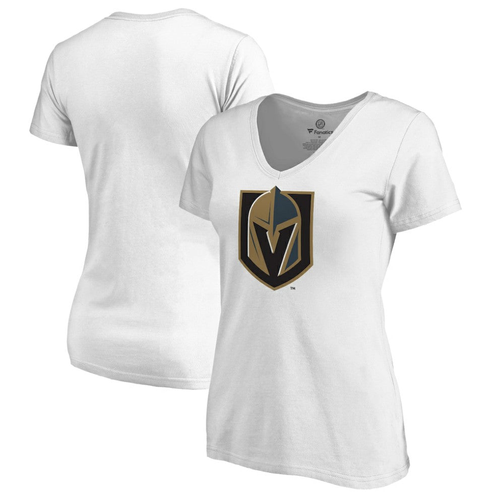 Vegas Golden Knights Women's Alternate Primary Logo V-Neck T-Shirt White