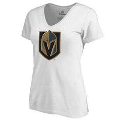 Vegas Golden Knights Women's Alternate Primary Logo V-Neck T-Shirt White
