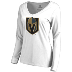 Vegas Golden Knights Women's Primary Team Logo Long Sleeve T-Shirt White