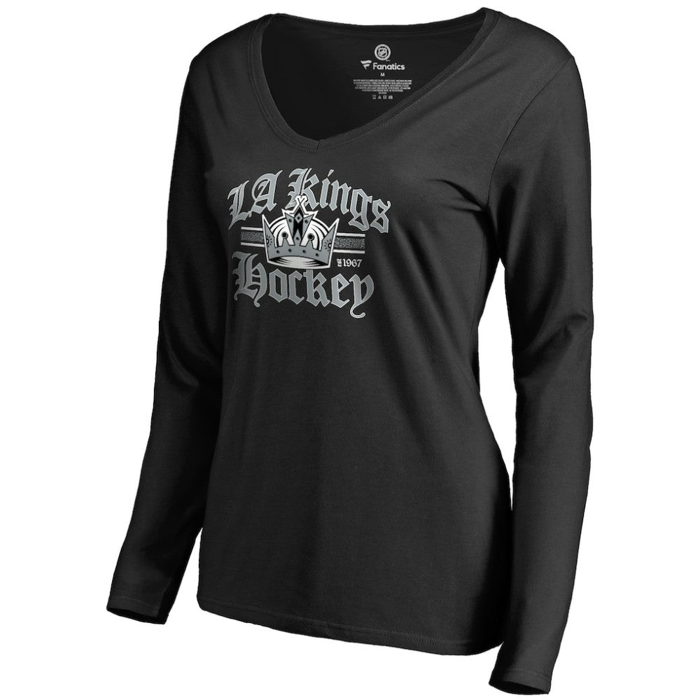 Los Angeles Kings - Women's Hometown Collection The Crown Long Sleeve T-Shirt Black