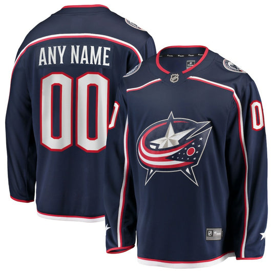 Columbus Blue Jackets Fanatics Home Breakaway Custom Jersey - Navy | NHL Jerseys