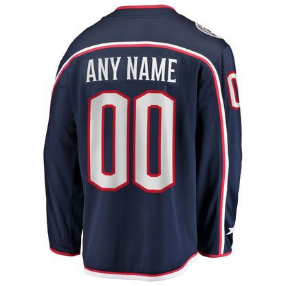 Columbus Blue Jackets Fanatics Home Breakaway Custom Jersey - Navy | NHL Jerseys
