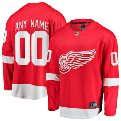 Detroit Red Wings Fanatics Home Breakaway Custom Jersey - Red | NHL Jerseys