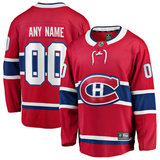 Montreal Canadiens Fanatics Home Breakaway Custom Jersey - Red | NHL Jerseys