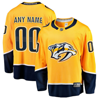 Nashville Predators Fanatics Home Breakaway Custom Jersey - Gold | NHL Jerseys