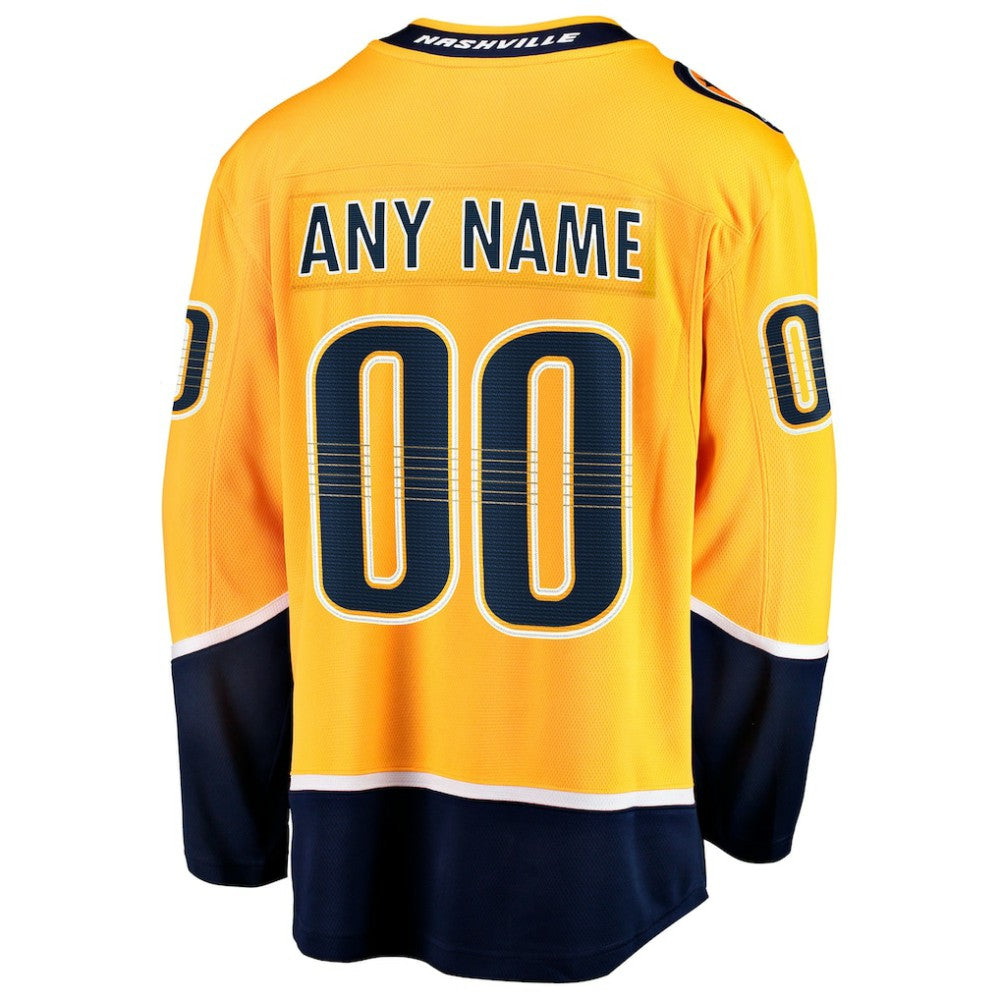 Nashville Predators Fanatics Home Breakaway Custom Jersey - Gold | NHL Jerseys