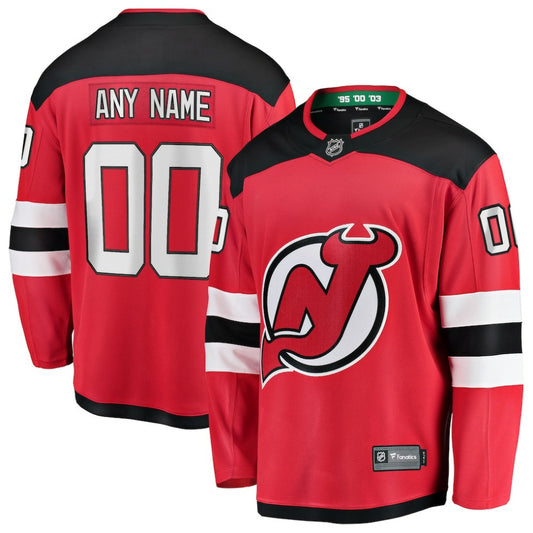 New Jersey Devils Fanatics Home Breakaway Custom Jersey - Red | NHL Jerseys