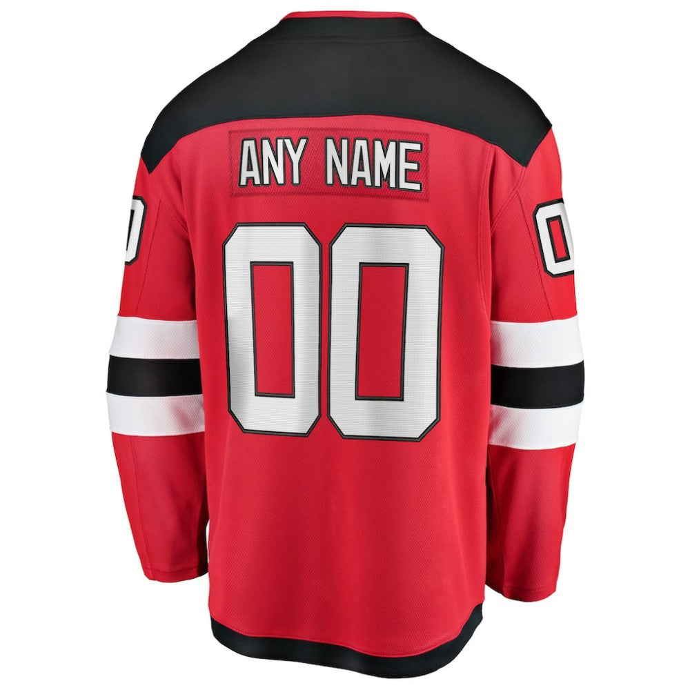New Jersey Devils Fanatics Home Breakaway Custom Jersey - Red | NHL Jerseys