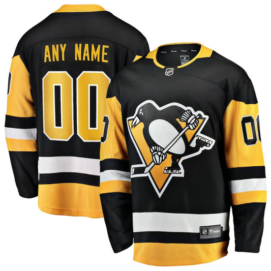 Pittsburgh Penguins Fanatics Home Breakaway Custom Jersey - Black | NHL Jerseys