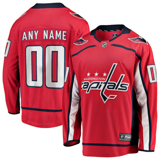 Washington Capitals Fanatics Home Breakaway Custom Jersey - Red | NHL Jerseys
