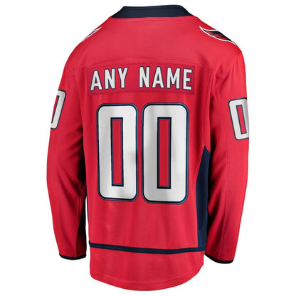Washington Capitals Fanatics Home Breakaway Custom Jersey - Red | NHL Jerseys