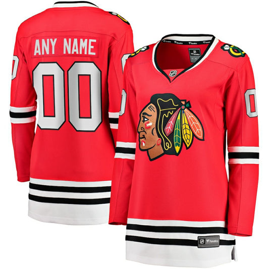 Chicago Blackhawks Fanatics Women's Home Breakaway Custom Jersey - Red | NHL Jerseys