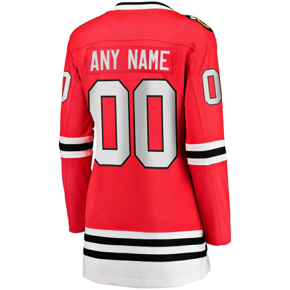 Chicago Blackhawks Fanatics Women's Home Breakaway Custom Jersey - Red | NHL Jerseys