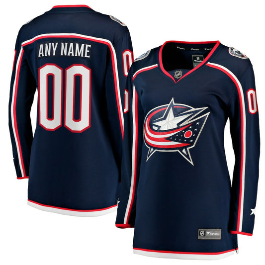 Columbus Blue Jackets Fanatics Women's Home Breakaway Custom Jersey - Navy | NHL Jerseys