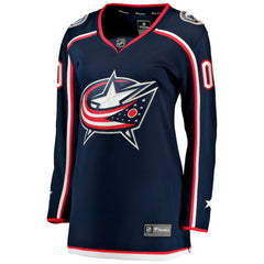 Columbus Blue Jackets - Fanatics Women's Home Breakaway Custom Jersey Navy