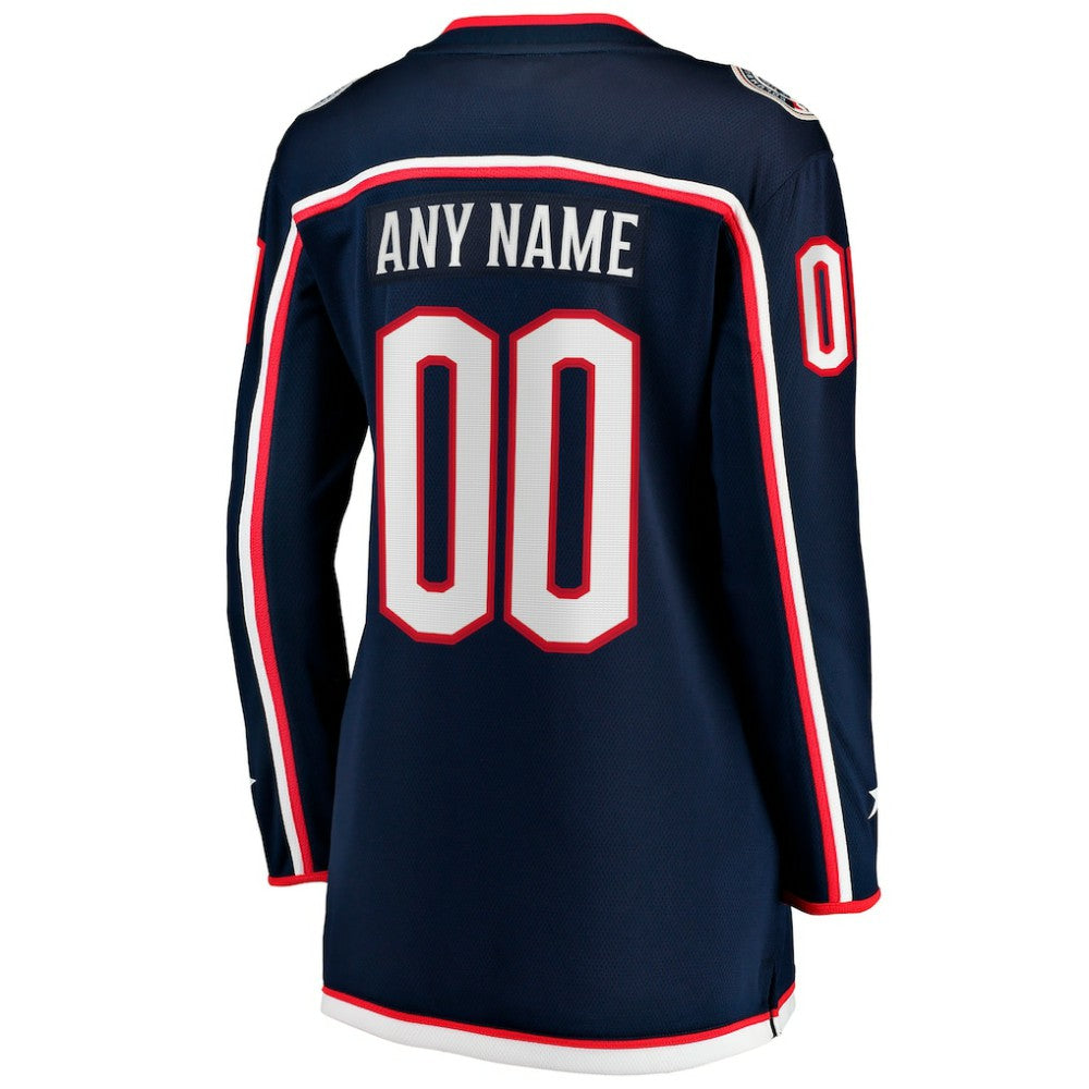 Columbus Blue Jackets - Fanatics Women's Home Breakaway Custom Jersey Navy