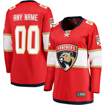 Florida Panthers Fanatics Women's Home Breakaway Custom Jersey - Red | NHL Jerseys