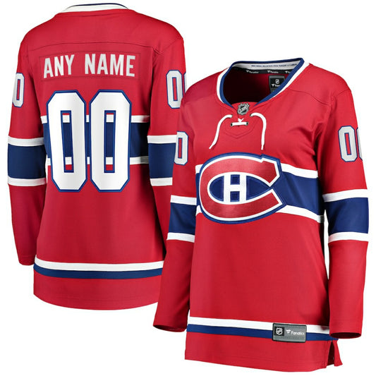 Montreal Canadiens Fanatics Women's Home Breakaway Custom Jersey - Red | NHL Jerseys